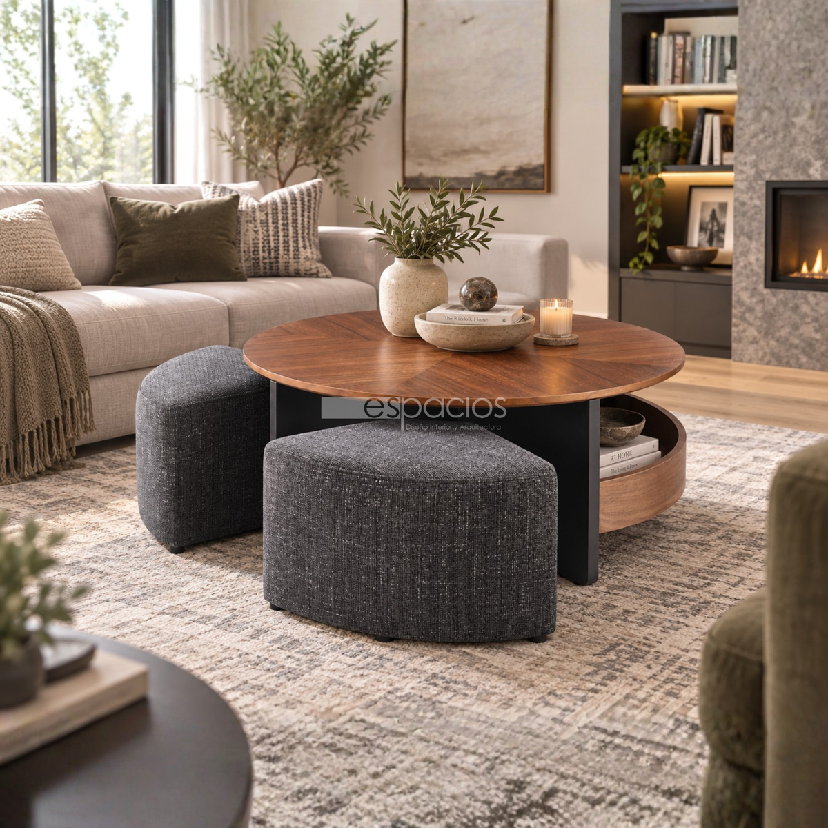 Nexo | Mesa de centro con taburetes