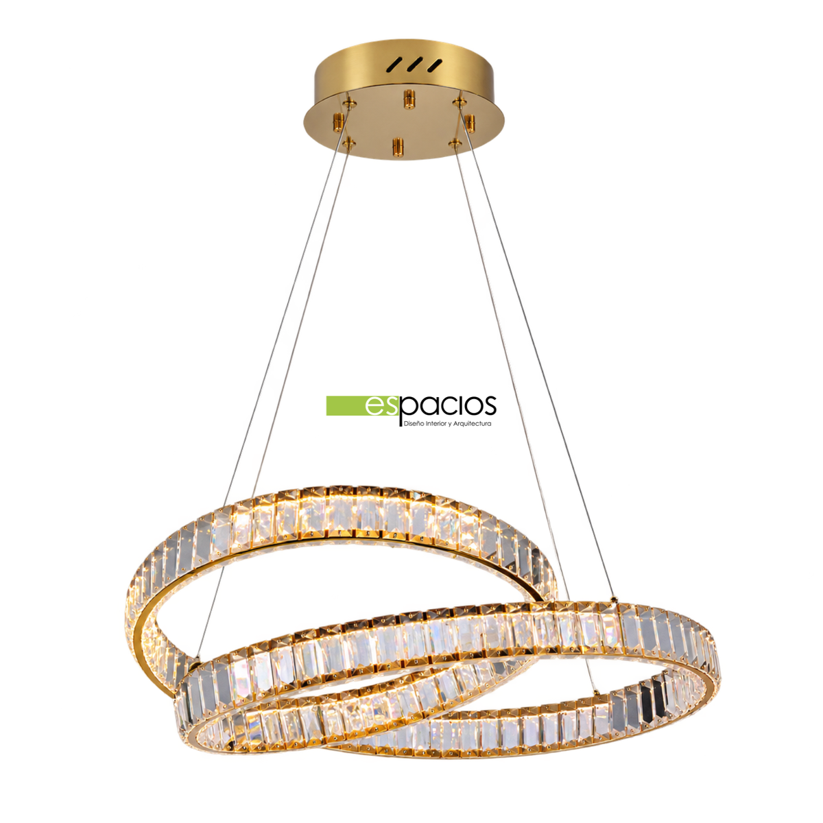 Candil Aurelia LED Dorado con Cristal