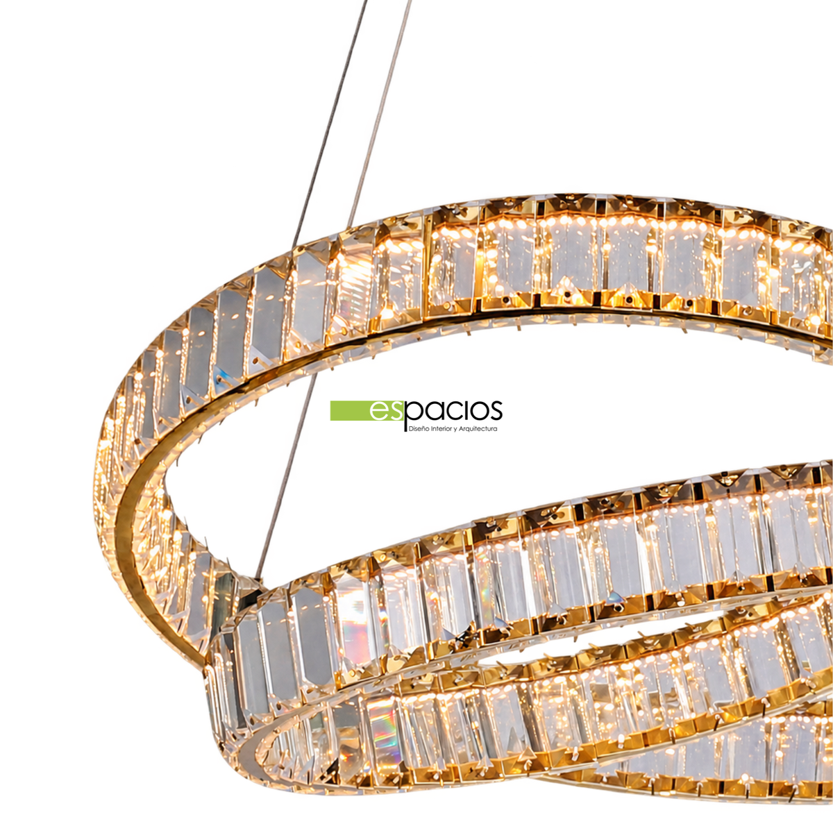 Candil Aurelia LED Dorado con Cristal