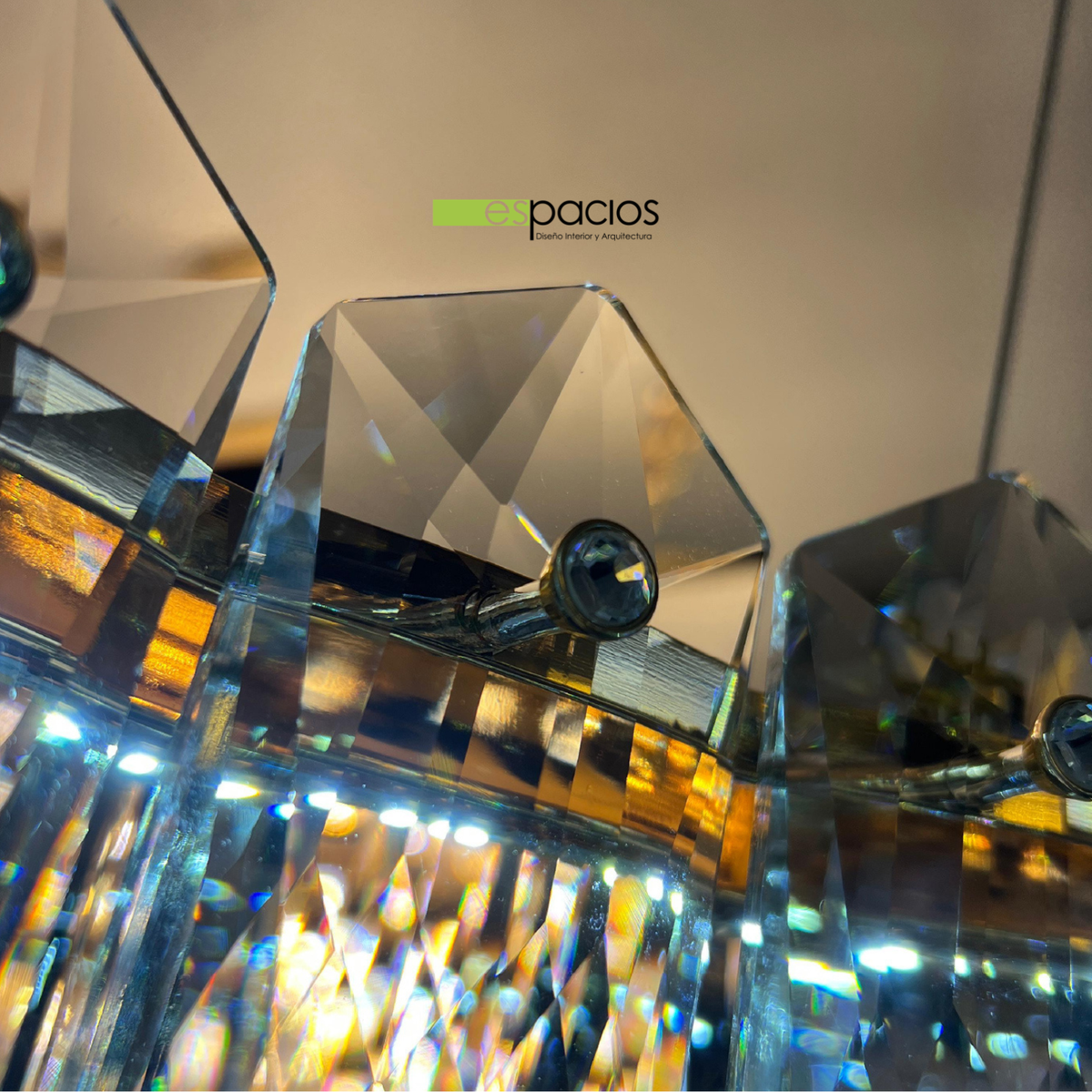 Candil Doré Led con Cristal