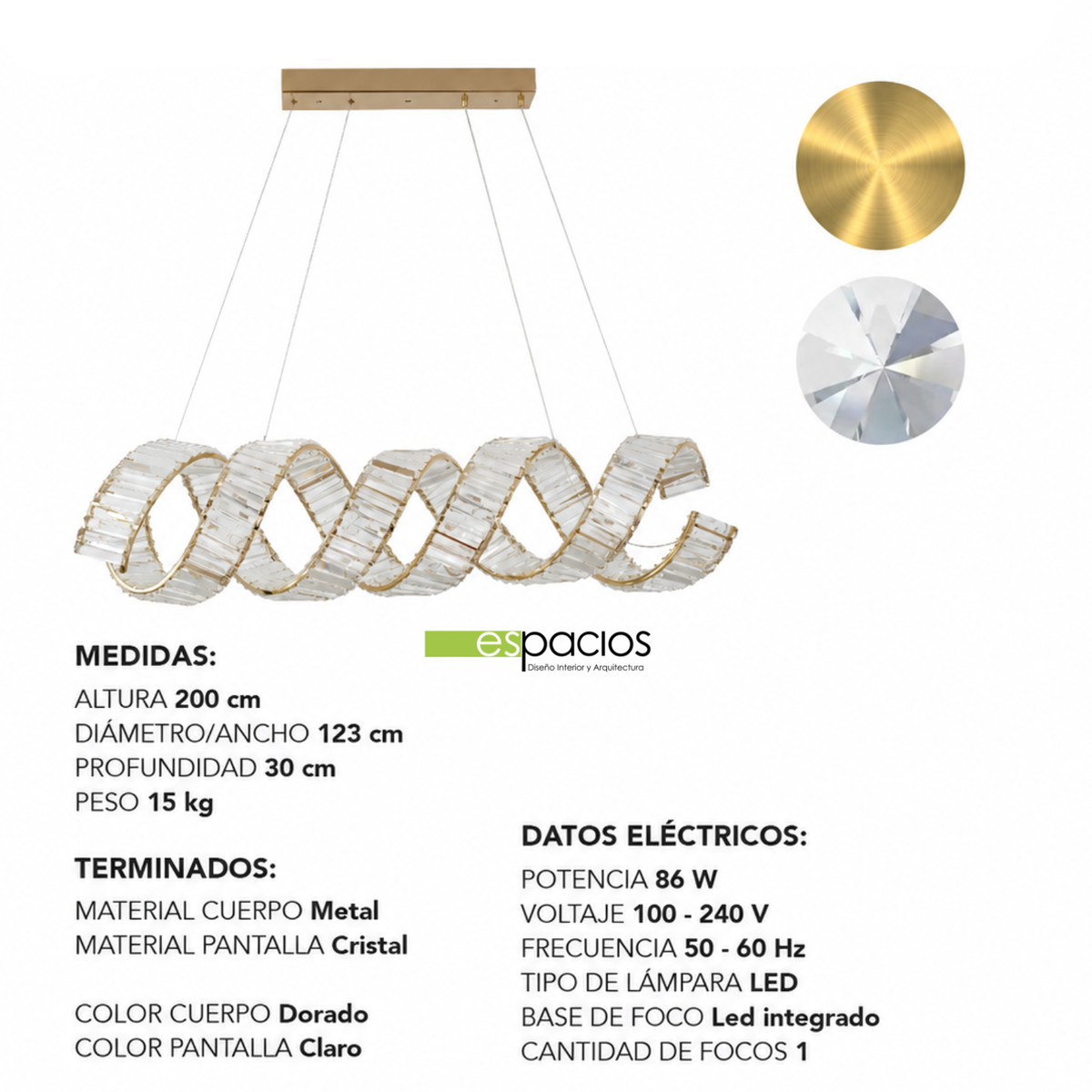 Candil Led Astoria Crystal